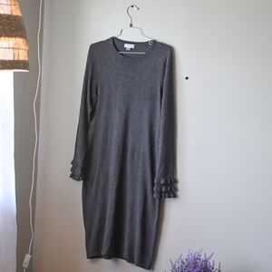 Calvin Klein - Knit Sweater Dress with Ruffle Sleeves